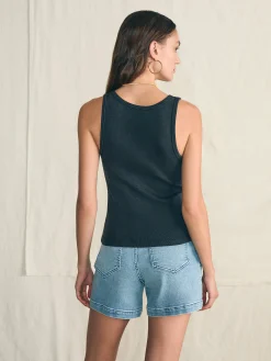 Sunwashed Rib Tank - Washed Black