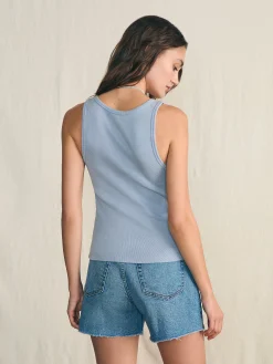 Sunwashed Rib Tank - Zen Blue