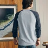 Sunwashed Slub Crew - Blue Slate Heather Blue Nights