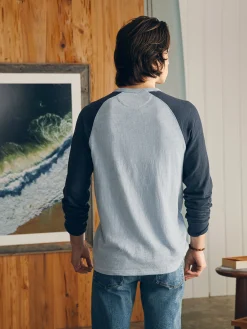 Sunwashed Slub Crew - Blue Slate Heather Blue Nights