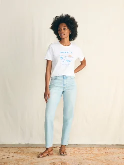 Sunwashed Slub Graphic Tee - Biarritz Coast