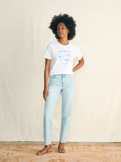 Sunwashed Slub Graphic Tee - Biarritz Coast