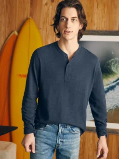 Sunwashed Slub Henley - Blue Nights
