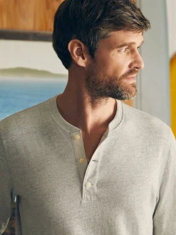 Sunwashed Slub Henley - Light Grey Heather