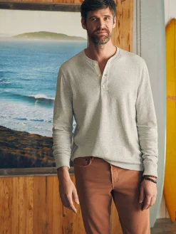 Sunwashed Slub Henley - Light Grey Heather
