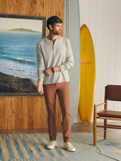 Sunwashed Slub Henley - Light Grey Heather