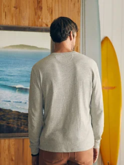 Sunwashed Slub Henley - Light Grey Heather