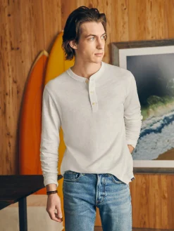 Sunwashed Slub Henley - White