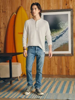 Sunwashed Slub Henley - White