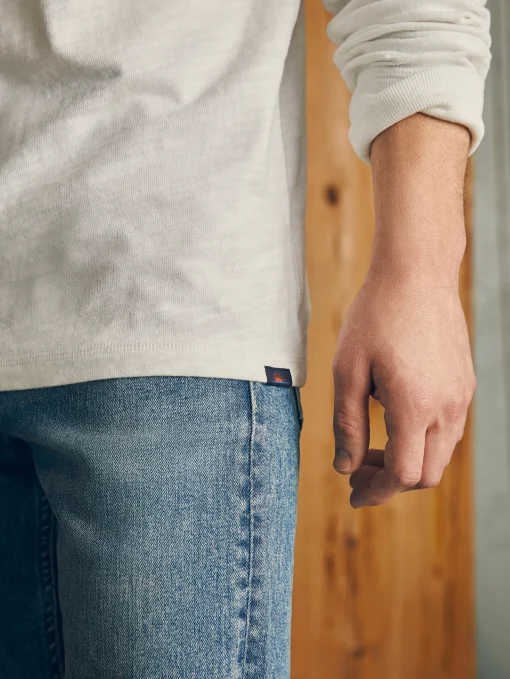 Sunwashed Slub Henley - White