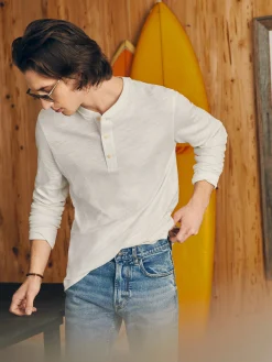 Sunwashed Slub Henley - White