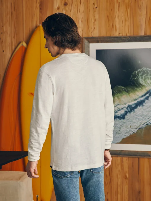 Sunwashed Slub Henley - White