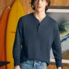 Sunwashed Slub Henley (Tall) - Blue Nights