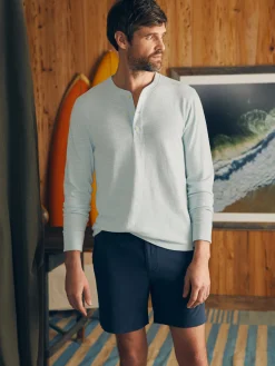 Sunwashed Slub Henley (Tall) - Sky