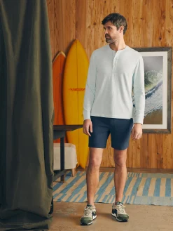 Sunwashed Slub Henley (Tall) - Sky