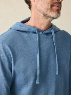 Sunwashed Slub Hoodie - Aqua Ocean