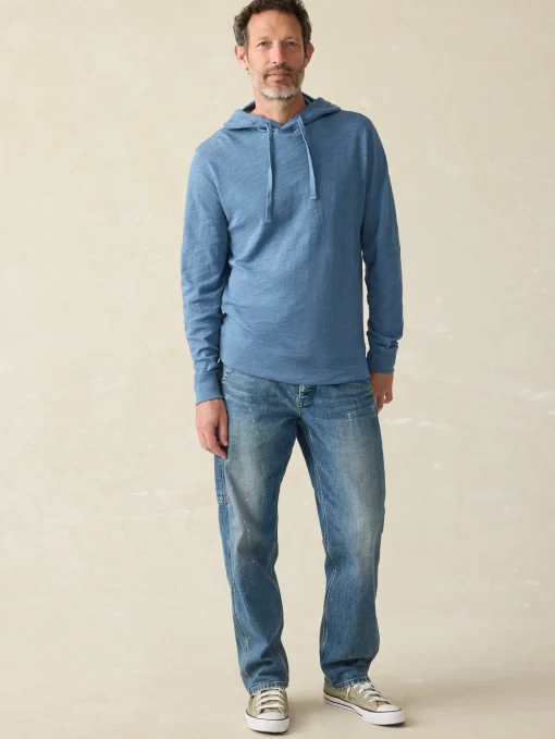 Sunwashed Slub Hoodie - Aqua Ocean