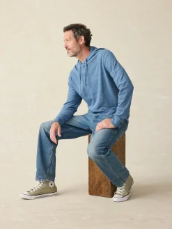 Sunwashed Slub Hoodie - Aqua Ocean