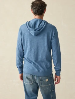 Sunwashed Slub Hoodie - Aqua Ocean