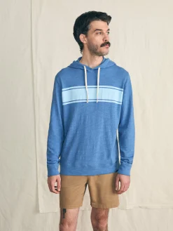 Sunwashed Slub Hoodie - Blue Horizon Surf Stripe