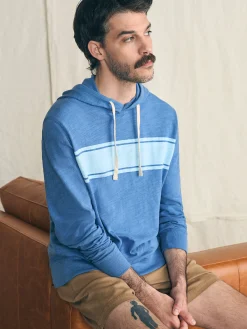 Sunwashed Slub Hoodie - Blue Horizon Surf Stripe