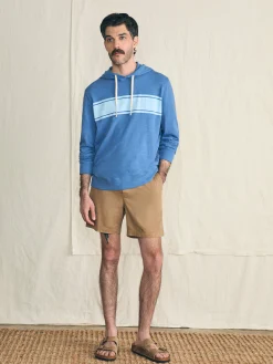 Sunwashed Slub Hoodie - Blue Horizon Surf Stripe