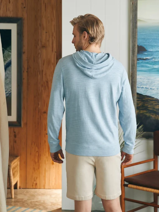 Sunwashed Slub Hoodie - Blue Breeze