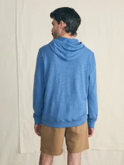 Sunwashed Slub Hoodie - Blue Horizon Surf Stripe