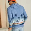Sunwashed Slub Hoodie - Palm Rainbow Ombre