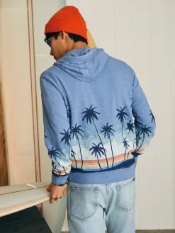 Sunwashed Slub Hoodie - Palm Rainbow Ombre