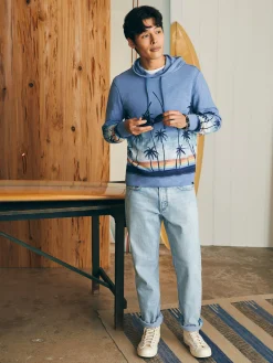 Sunwashed Slub Hoodie - Palm Rainbow Ombre