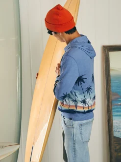 Sunwashed Slub Hoodie - Palm Rainbow Ombre