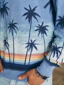 Sunwashed Slub Hoodie - Palm Rainbow Ombre