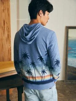 Sunwashed Slub Hoodie - Palm Rainbow Ombre
