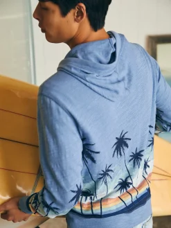 Sunwashed Slub Hoodie - Palm Rainbow Ombre