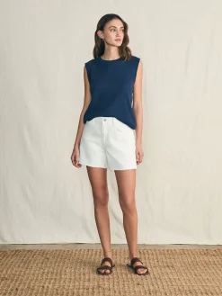 Sunwashed Slub Muscle Tank - Navy Blazer