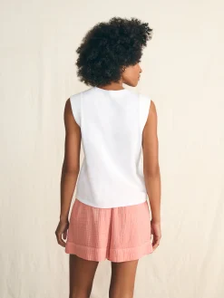 Sunwashed Slub Muscle Tank - White