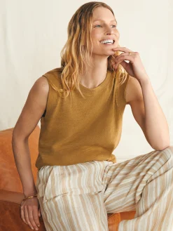 Sunwashed Slub Muscle Tank - Antique Bronze