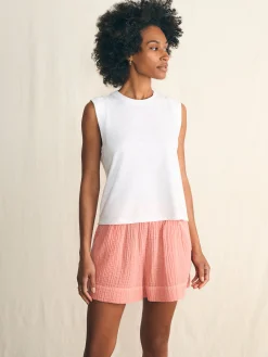 Sunwashed Slub Muscle Tank - White