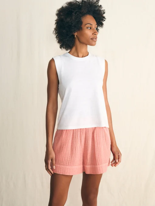 Sunwashed Slub Muscle Tank - White