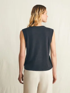 Sunwashed Slub Muscle Tank - Washed Black