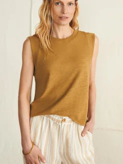 Sunwashed Slub Muscle Tank - Antique Bronze
