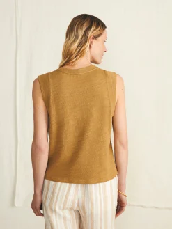 Sunwashed Slub Muscle Tank - Antique Bronze