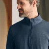 Sunwashed Slub Quarter Zip (Tall) - Blue Nights