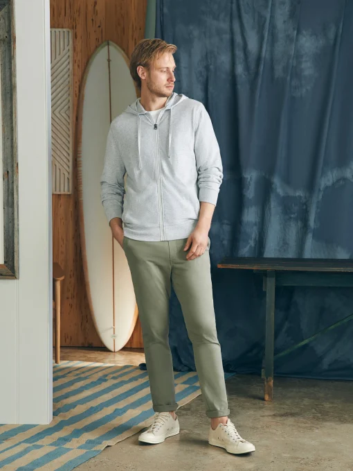 Sunwashed Slub Zip Hoodie - Light Grey Heather