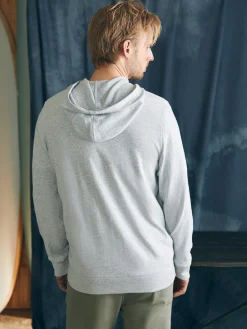 Sunwashed Slub Zip Hoodie - Light Grey Heather