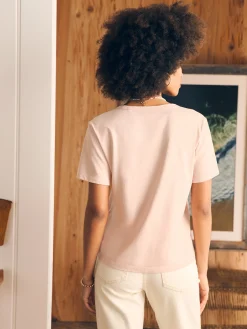 Sunwashed V-Neck Tee - Peach Whip