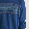 Surf Stripe Crew Sweater - Navy Sea Sunset