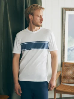 Surf Stripe Sunwashed Pocket Tee - White