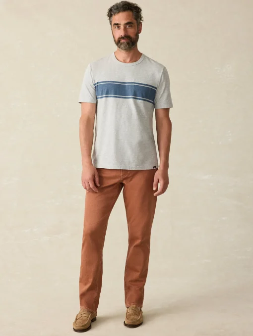 Surf Stripe Sunwashed Pocket Tee - Heather Grey
